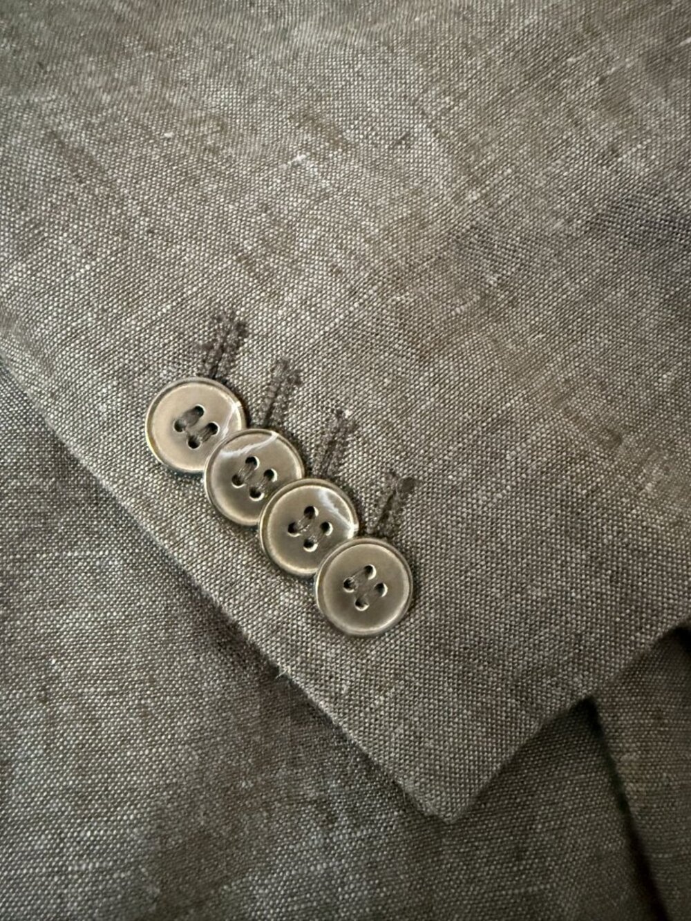 H&M Mens Slim Fit Linen Blazer 42R Blue Lightweight Two-Button Closure Linen - Picture 7 of 16
